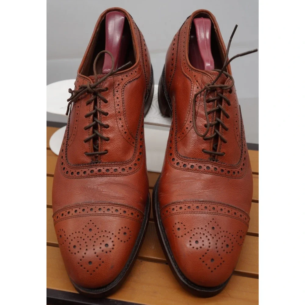 Allen Edmonds Strand Men’s Leather Cap Toe Oxfords Sz 9.5 D Made In 🇺🇸